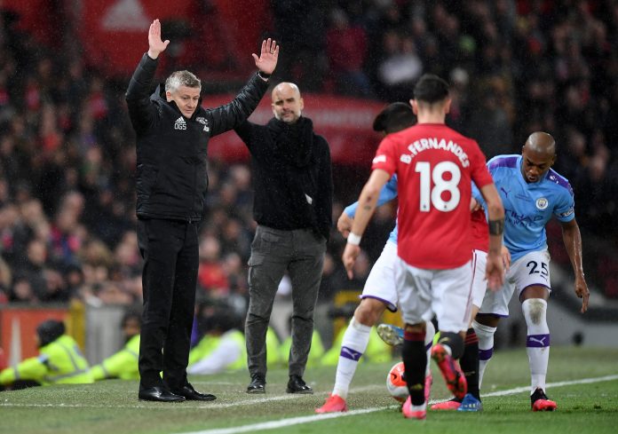 Guardiola, Solskjaer e Bruno Fernandes (©Getty Images)